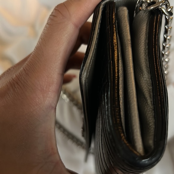 Authentic Chanel Quilted Chevron Boy Wallet Crossbody WOC - Picture 10 of 14